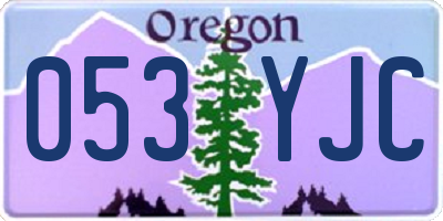 OR license plate 053YJC