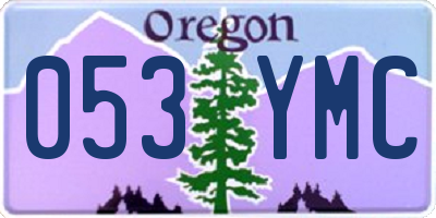 OR license plate 053YMC