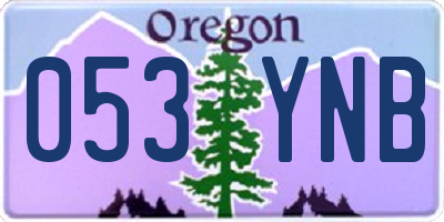 OR license plate 053YNB