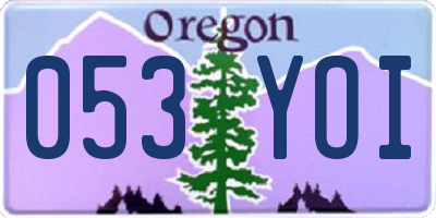 OR license plate 053YOI