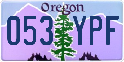 OR license plate 053YPF