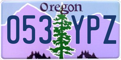 OR license plate 053YPZ