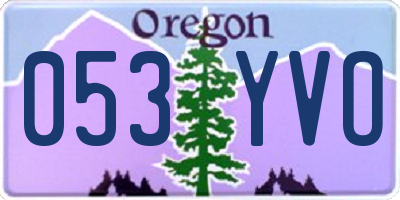 OR license plate 053YVO