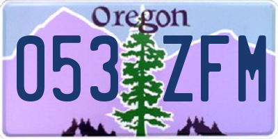 OR license plate 053ZFM