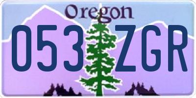 OR license plate 053ZGR