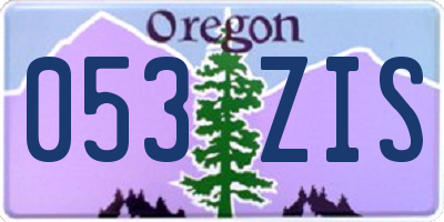 OR license plate 053ZIS