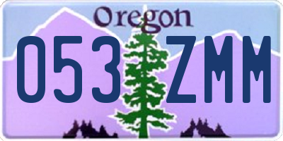 OR license plate 053ZMM