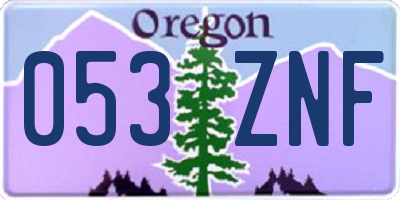 OR license plate 053ZNF