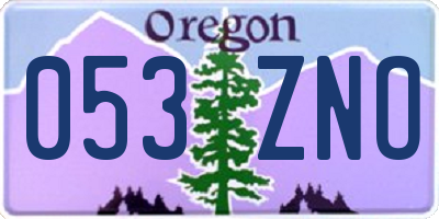 OR license plate 053ZNO