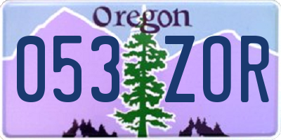 OR license plate 053ZOR