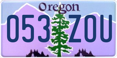 OR license plate 053ZOU