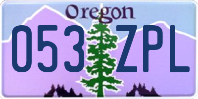 OR license plate 053ZPL