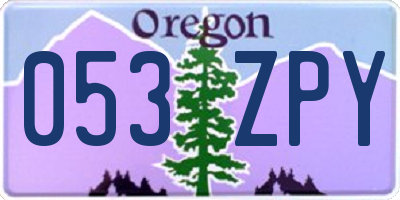 OR license plate 053ZPY