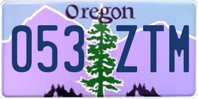 OR license plate 053ZTM