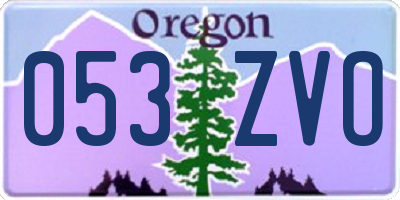 OR license plate 053ZVO