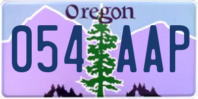 OR license plate 054AAP