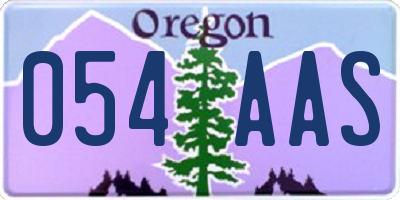 OR license plate 054AAS