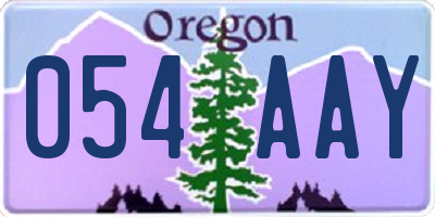 OR license plate 054AAY