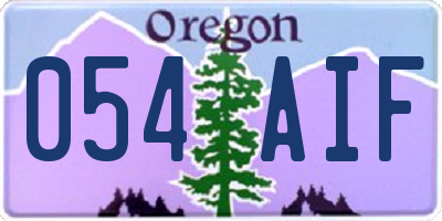 OR license plate 054AIF