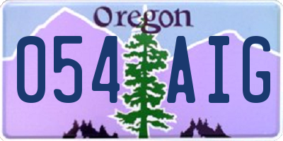 OR license plate 054AIG