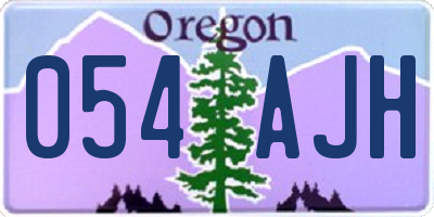 OR license plate 054AJH
