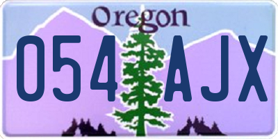 OR license plate 054AJX