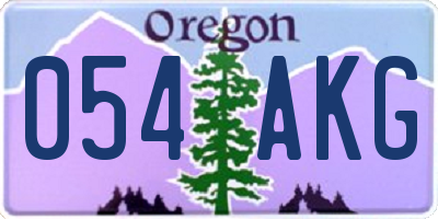 OR license plate 054AKG