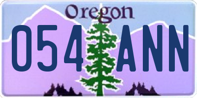 OR license plate 054ANN
