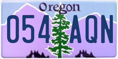 OR license plate 054AQN