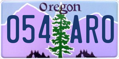 OR license plate 054ARO