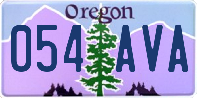 OR license plate 054AVA