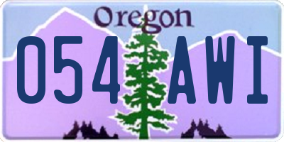 OR license plate 054AWI