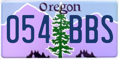 OR license plate 054BBS