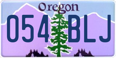 OR license plate 054BLJ