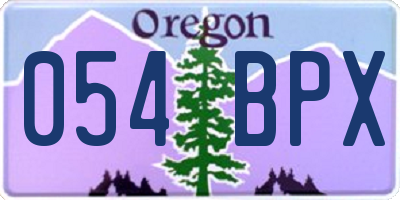 OR license plate 054BPX