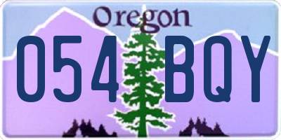 OR license plate 054BQY