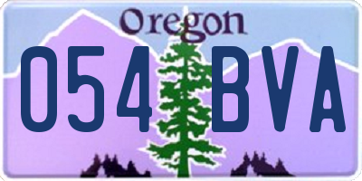 OR license plate 054BVA