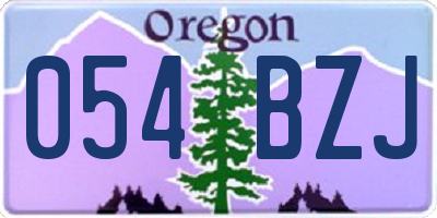 OR license plate 054BZJ