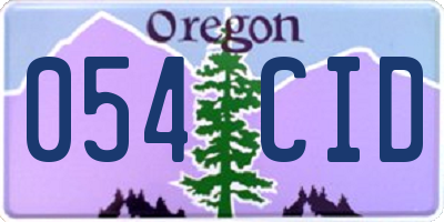 OR license plate 054CID