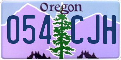 OR license plate 054CJH