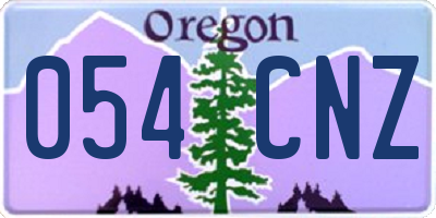 OR license plate 054CNZ