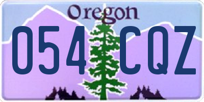 OR license plate 054CQZ