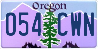 OR license plate 054CWN