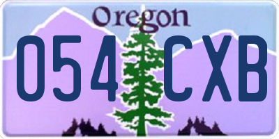 OR license plate 054CXB