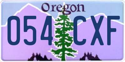OR license plate 054CXF