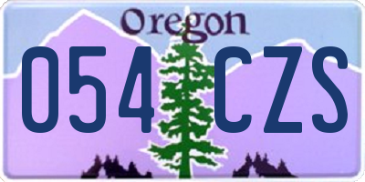 OR license plate 054CZS