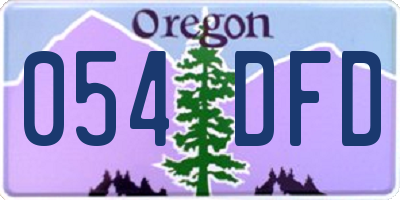 OR license plate 054DFD