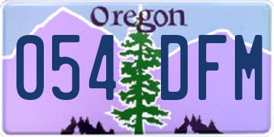 OR license plate 054DFM