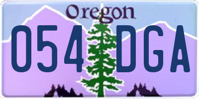 OR license plate 054DGA