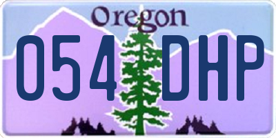 OR license plate 054DHP